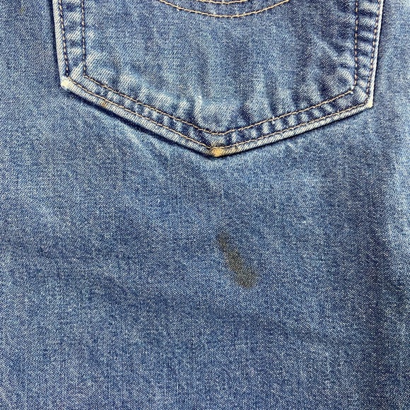 Carhartt FR Flame Retardant Size 42X32 Denim Blue Jeans Made In USA FRB100 - Picture 8 of 11